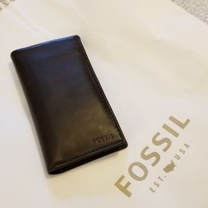 Fossil - Dark Brown Leather Wallet/Phone Case